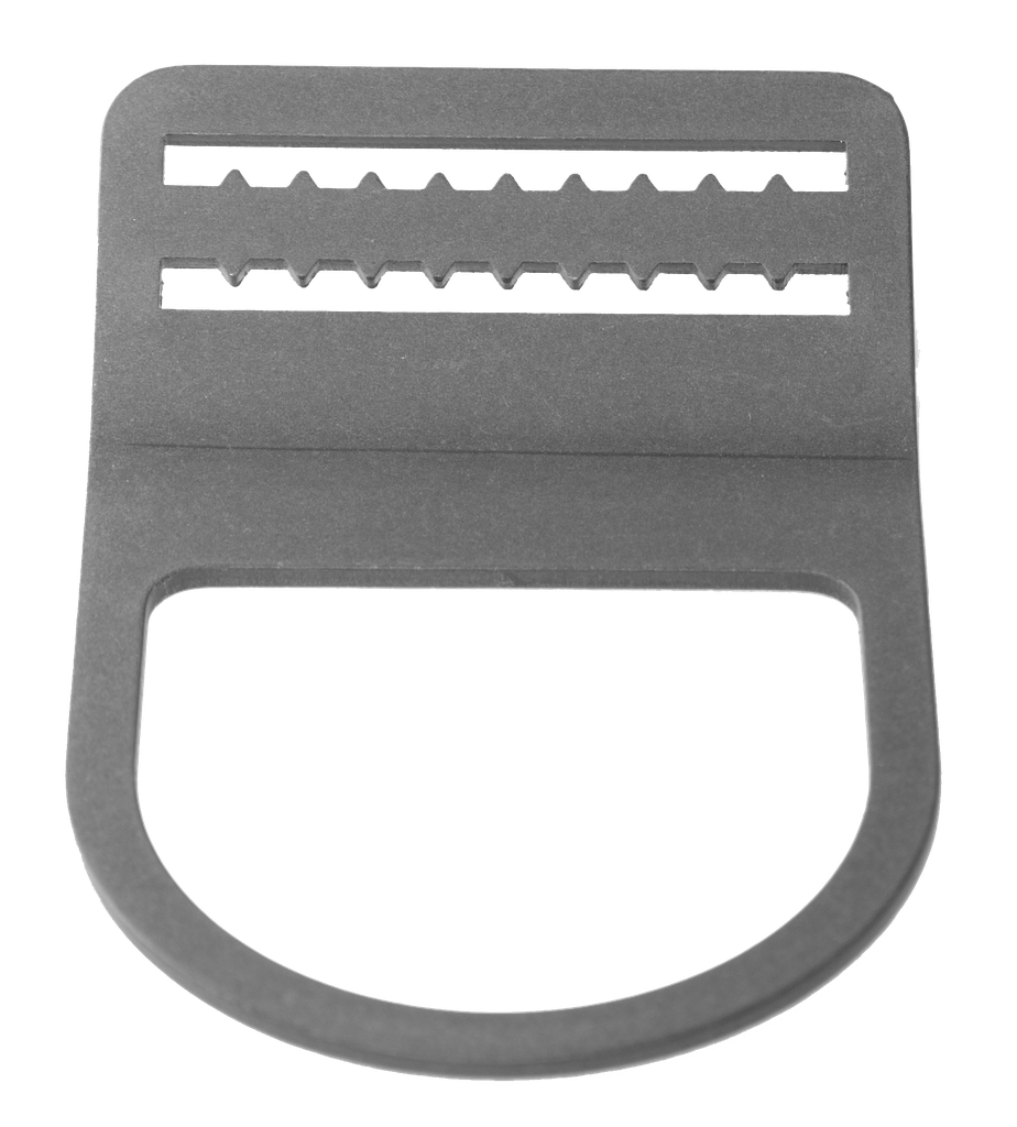 [SNAP00063] Buckle with teeth 95*60 bent 30°, Aluminium