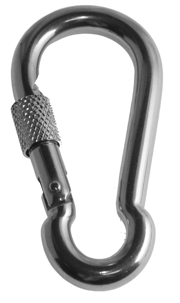 [SNAP00122] Stainless steel carabiner with safety screw, 80 mm