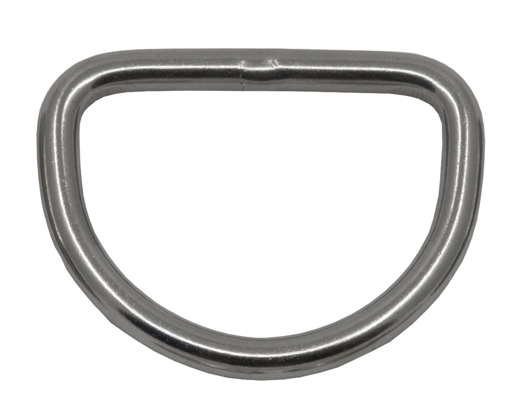 Stainless steel D-ring, closed, 50 mm, D 5 mm