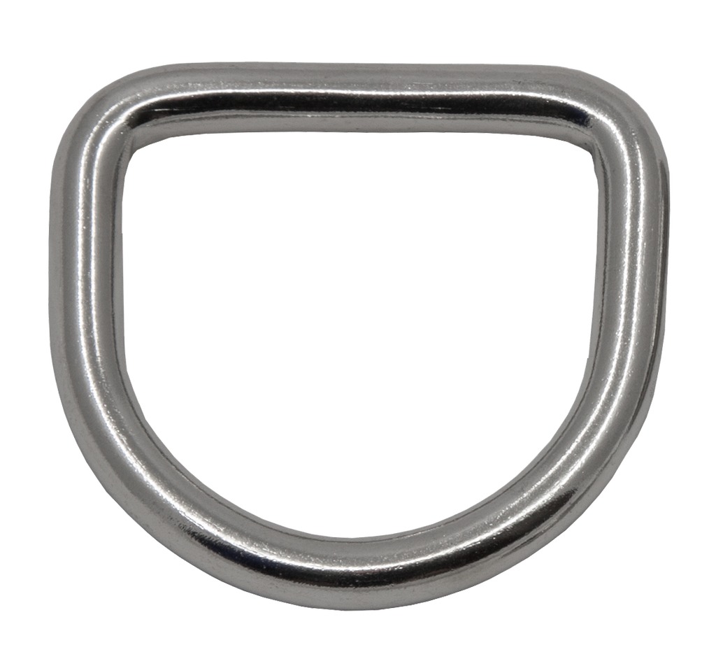 Stainless steel D-ring, closed, 50 mm, D 8 mm