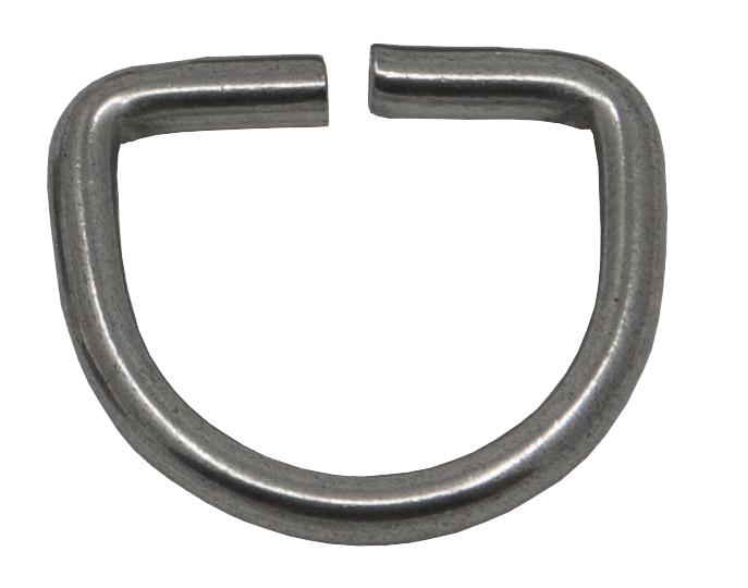 Stainless steel D-ring, open, 25 mm, D 4 mm