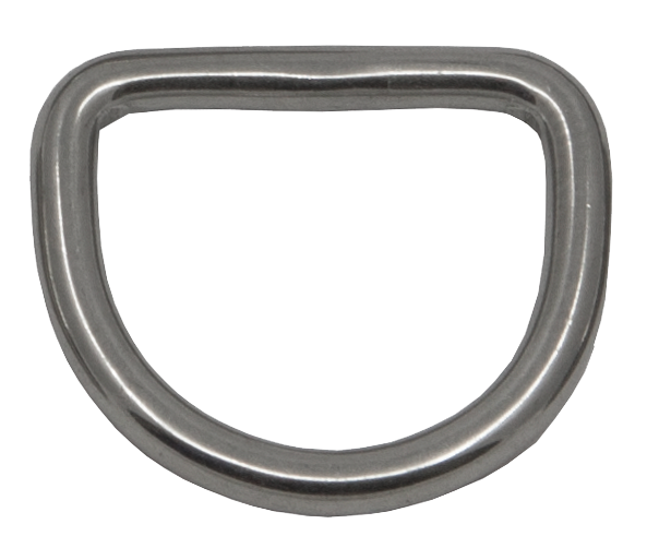 Stainless steel D-ring, closed, 25 mm, D 4 mm