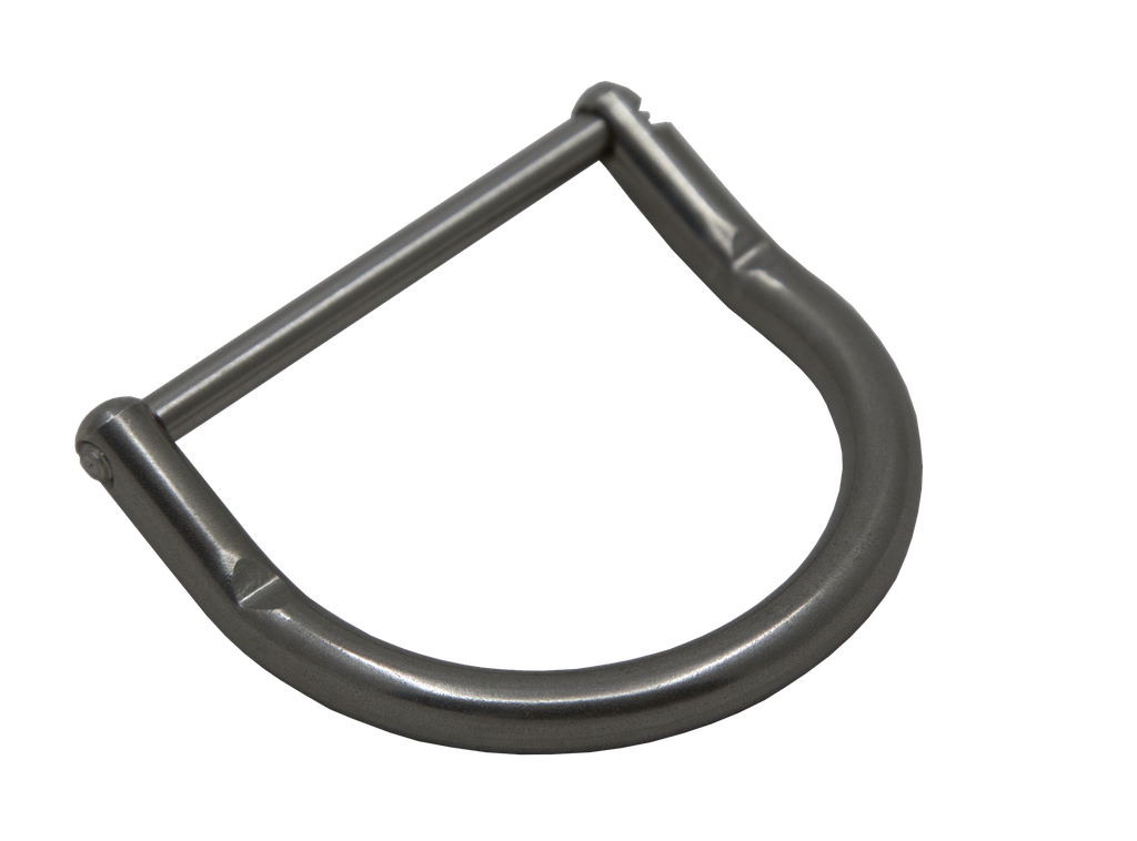 Stainless steel angled D-Ring with screw 50 mm