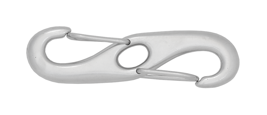 Dubbel eind clip inox, 150 mm