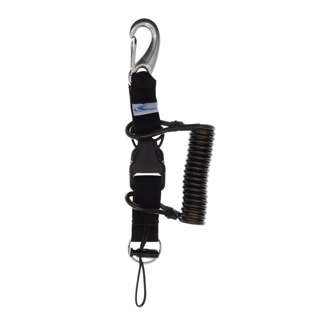 Mousqueton tire bouchon, spirale en inox, 1 mousqueton Vela 70 mm + Anneau brisé inox 30 mm