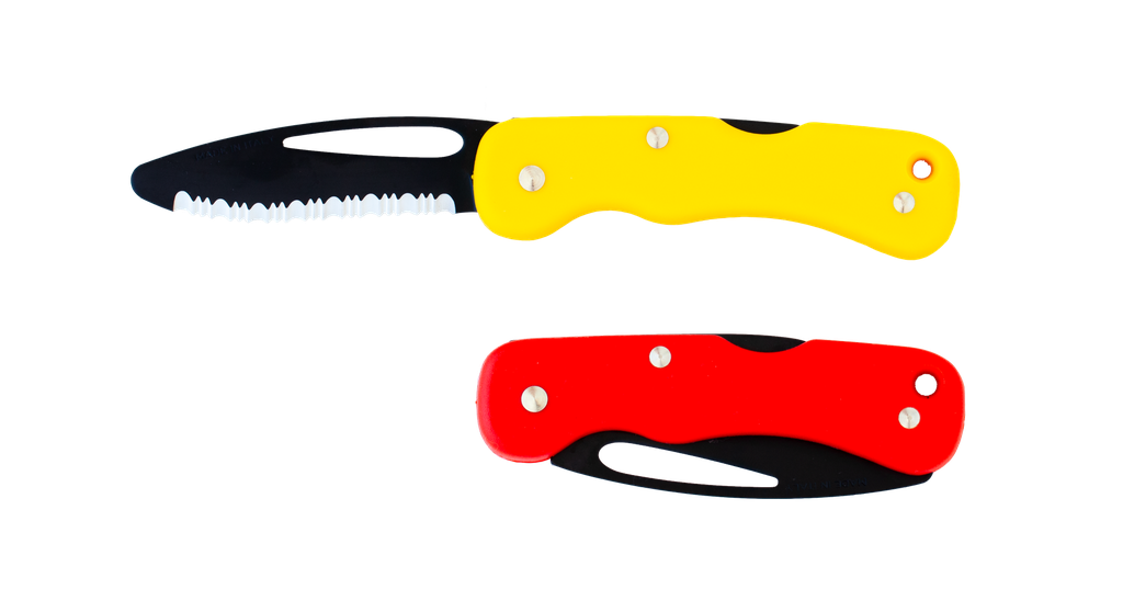 [KNIF00021-YELLOW] Couteau Rescue 2, Teflon (Jaune)