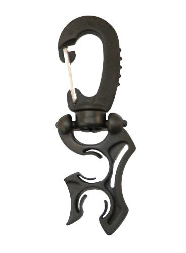 [ACCE00074-BLACK] Mousqueton porte flexible, inox / plastique  (Black)