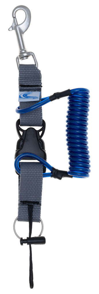 Mousqueton tire bouchon, spirale en inox, 1 mousqueton à tagette 76 mm + Anneau brisé inox 30 mm 