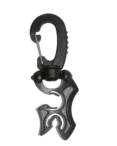 [ACCE00075-BLACK] Mousqueton porte flexible, HP fin, inox / plastique   (Noir)