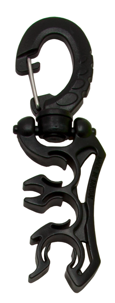 [ACCE00076-BLACK] Slanghouder met karabijnhaak X3 (Zwart)