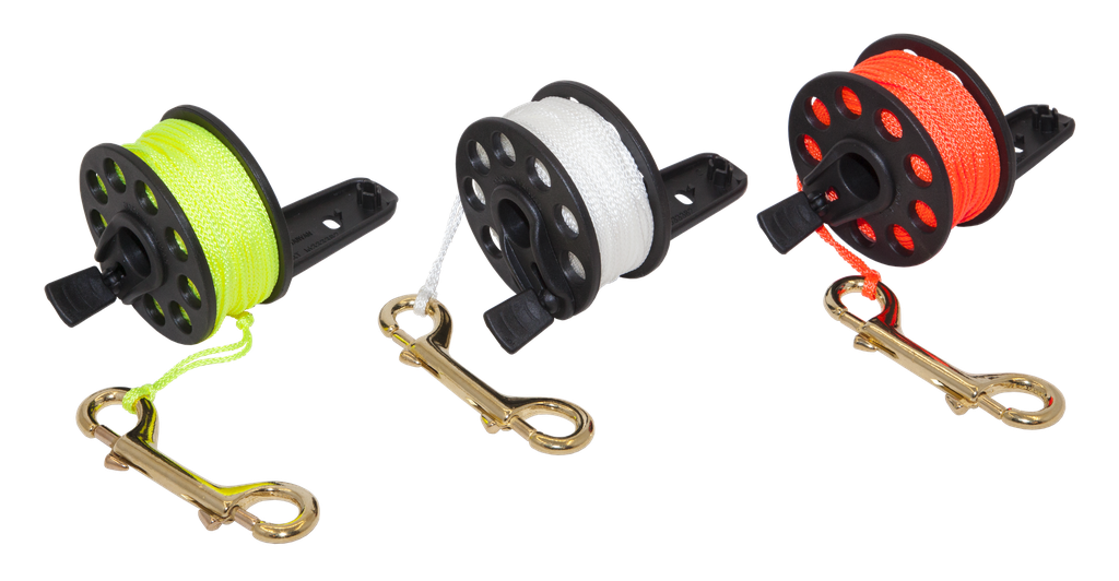 [ACCE00050B-L-YELLOW] Finger reel with crank 50 metres (Yellow)