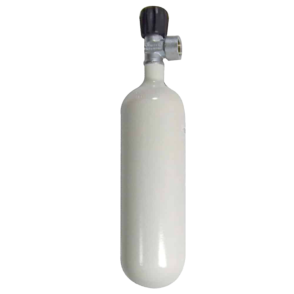 [TANK10111] Stalen fles 1 L 300 Bar met monokraan