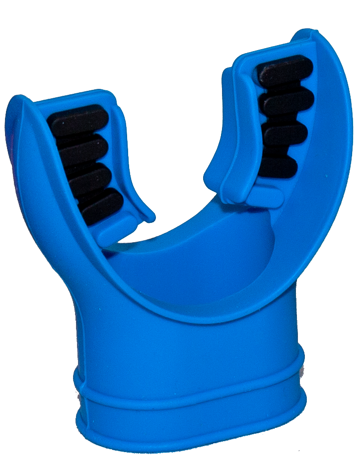 Coloured silicone regulator mouthpiece