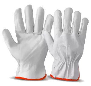 [GLOVE00100-M] Handschoen met koeienhuid, grijs (M)