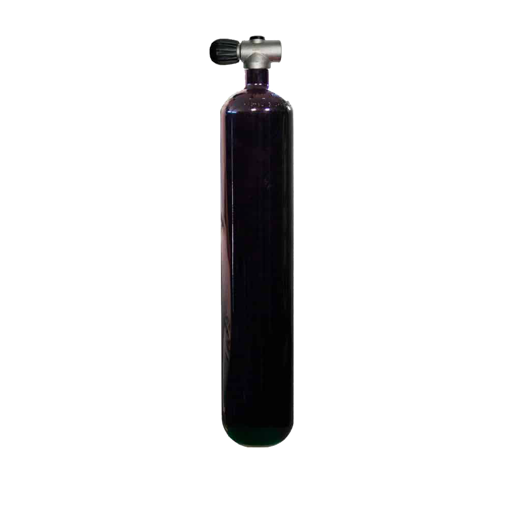 Bouteille Acier 3 L ∅ 100 mm 232 Bar avec robinet rebreather G5/8  (Zwart)
