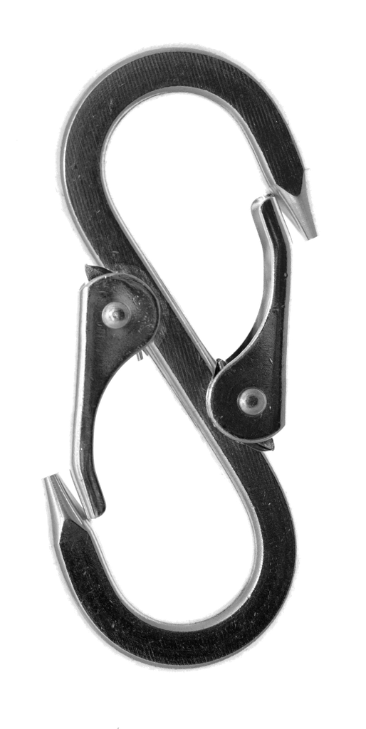 Mousqueton double, inox, 75 mm