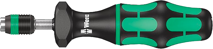 [ACCE00261] Tournevis dynamométrique réglable avec mandrin à serrage rapide Rapidaptor, 1/4 pouce, 0,10-0,34 Nm, Noir/vert