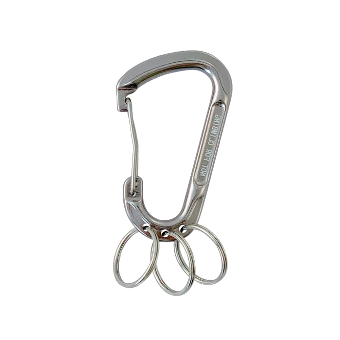 [SNAP00438-SILVER] Mousqueton en alu avec anneaux de porte-clé Alu (Argenté)