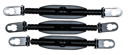 Spring fin strap, per paar, inox gespen